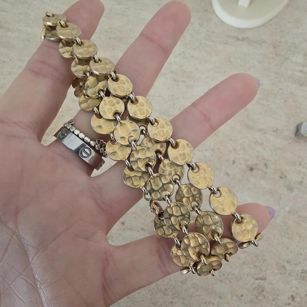 Gold-Tone Strand Disc Necklace - Womens Everyday Fashion Jewelry - Picture 3 of 3